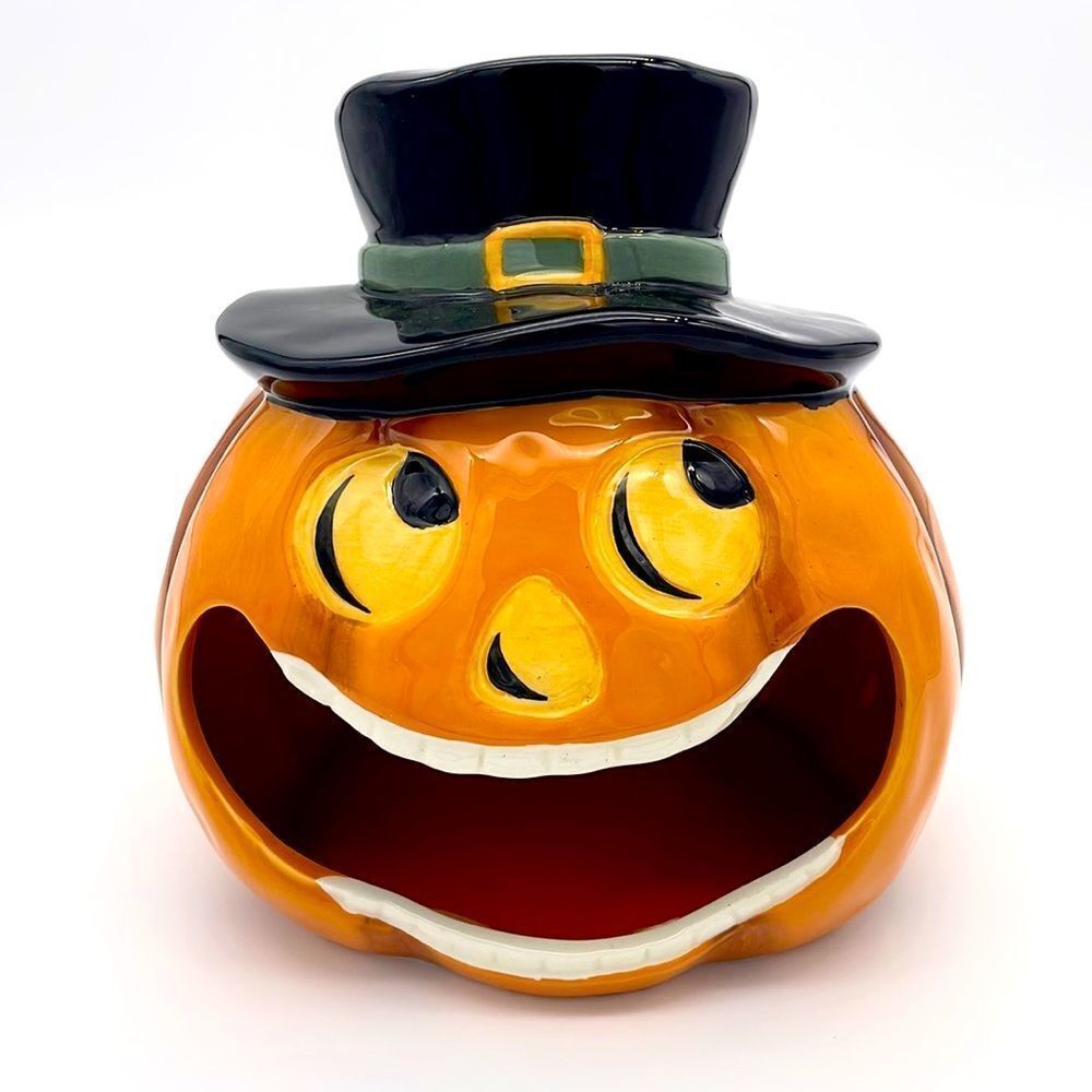 Potter’s Studio Orange Ceramic Jack-o-Lantern Candy Dish